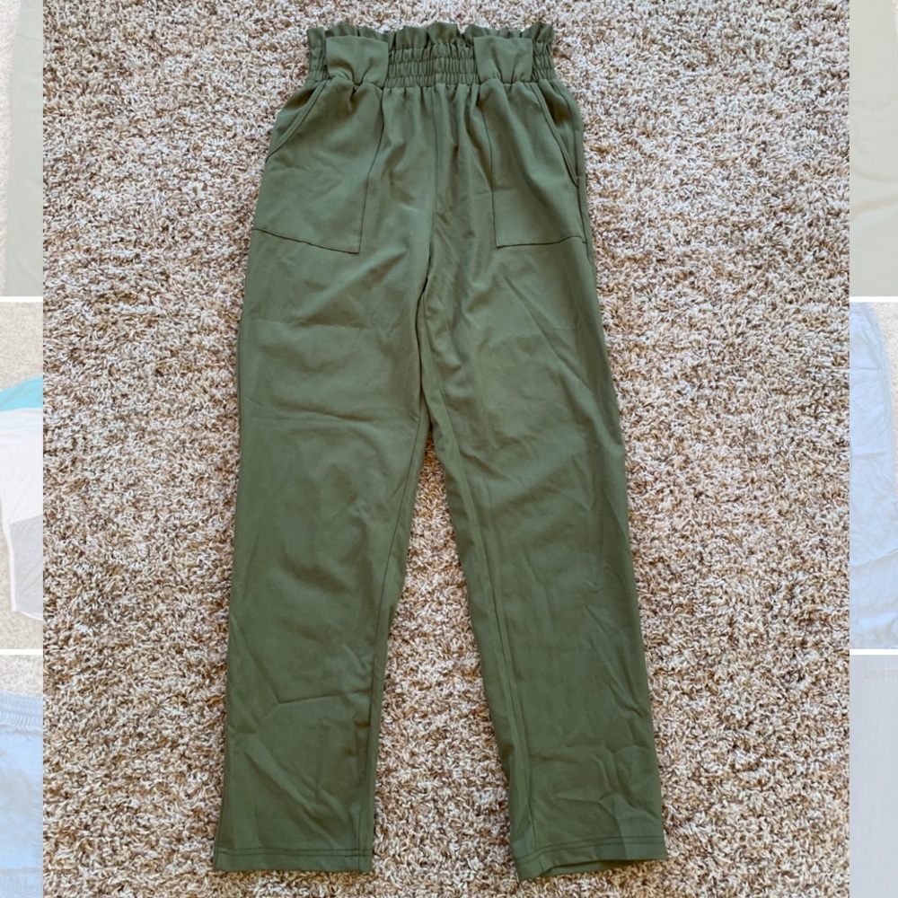 EzShe Army Green Dress Pants